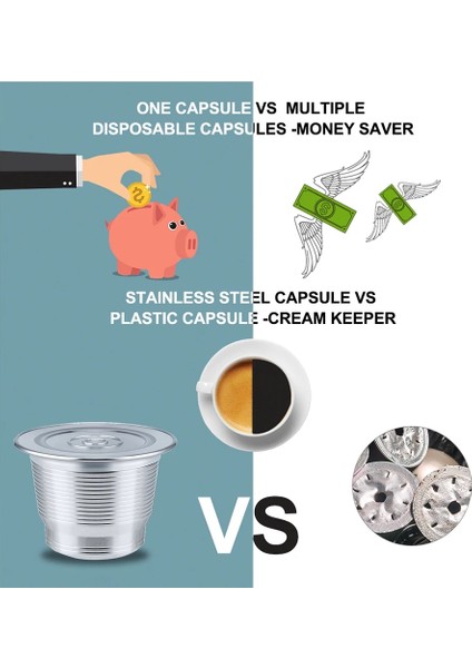 1 Kapsül 1 Kurcalama Stili Icafilasıcafilas Nespresso Doldurulabilir Kapsül Yeniden Kullanılabilir Kahve Filtresi Damlatıcı Çelik Kahve Kapsülleri De Cafe Recargables (Yurt Dışından) fırsatları