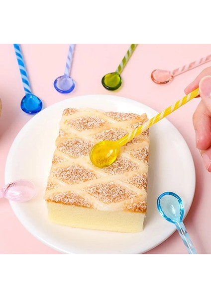 A1 Stili Yaratıcı Renkli Cam Karıştırma Çubuğu Kaşık Renkli Cam Karıştırma Çubuğu Sevimli Uzun Saplı Suyu Kahve Genişletilmiş Kaşık Sofra (Yurt Dışından) fırsatları