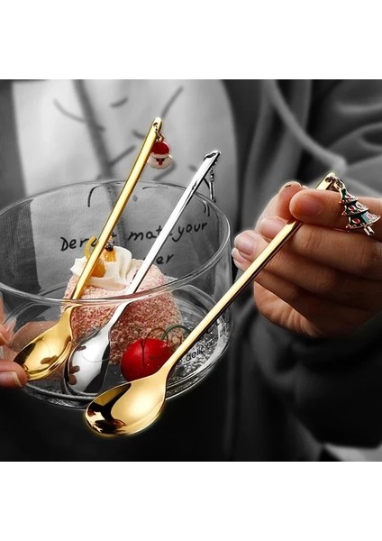 No.3 Tarzı 1 Adet Paslanmaz Çelik Noel Kahve Kaşığı Çay Kaşığı Altın Gümüş Noel Baba Sevimli Noel Hediyesi Yeni Yıl Mutfak Yemek Sofra (Yurt Dışından) modelleri
