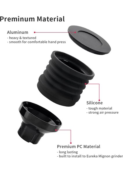 Gümüş Tarzı Kahve Çekirdekleri Öğütücü Tek Doz Hazne ve Körük Kahve Değirmeni Fasulye Kutusu Üfleme Temizleme Aracı Eureka Mignon ve Helios (Yurt Dışından) modelleri
