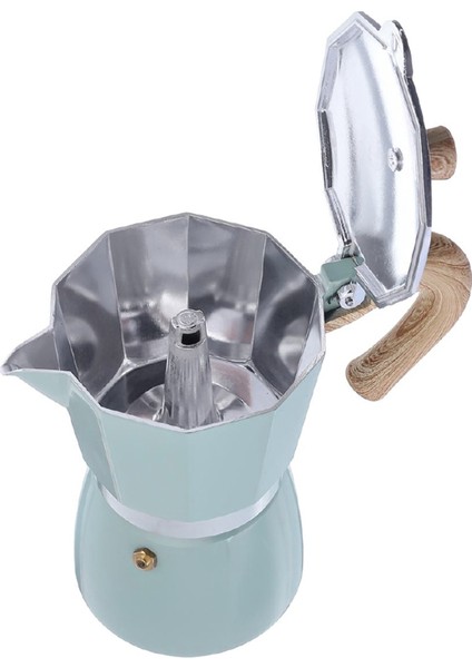 Gri 300ML Stili Kahve Makinesi Alüminyum Mocha Espresso Percolator Pot Ahşap Saplı Kahve Makinesi Moka Pot 1 Fincan Fincan Ocak Kahve Makinesi (Yurt Dışından) fiyatları