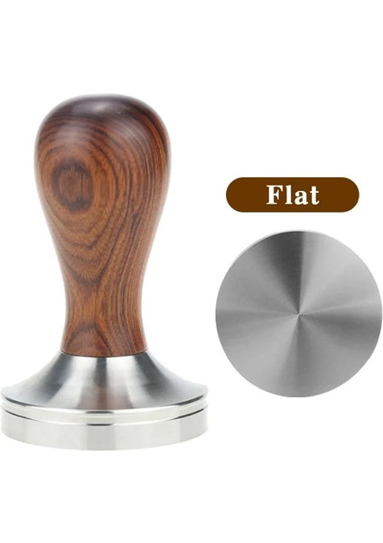 Dalbergia Düz Stil 53 mm Espress Kahve Tamper, 304 Paslanmaz Çelik Düz ve Dalgalı Taban, mm (Yurt Dışından)