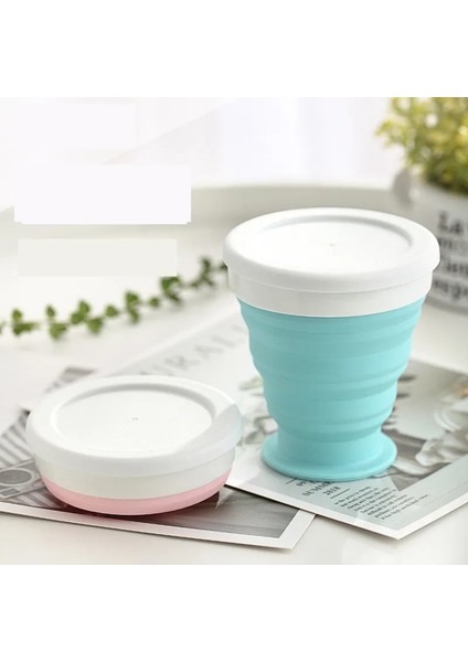 200ML Pembe Stil Mlteleskopik Taşınabilir Silikon Katlanır Bardak Gıda Sınıfı Su Bardağı Seyahat Içme Gereçleri Kupa Açık Reçine Kahve Handcup (Yurt Dışından)