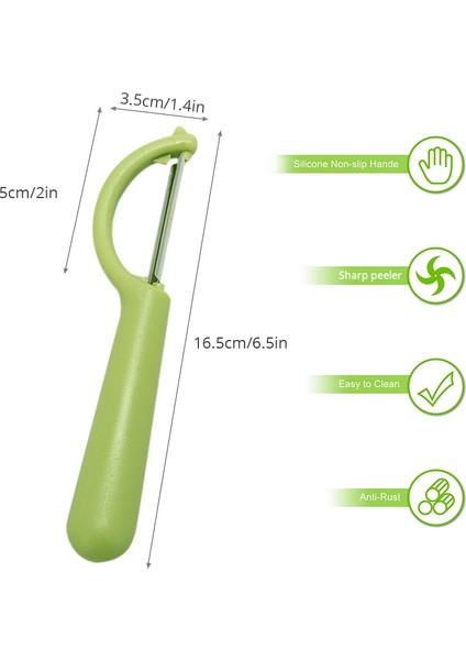 2 Adetgri Tarzı Konco Meyve Sebze Soyucu, Paslanmaz Çelik Ultra Keskin Jülyen Soyucu, Ergonomik Silikon Saplı, Mutfak Aletleri (Yurt Dışından)