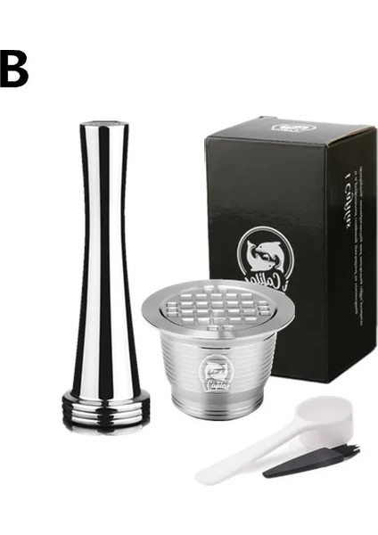 1 Kapsül 1 Kurcalama Stili Nespresso Makinesi Için Icafilas Yeniden Kullanılabilir Kahve Filtresi, Nospresso Için Tamperli Paslanmaz Çelik Kapsül (Yurt Dışından)