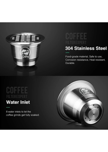 1 Kapsül 1 Kurcalama Stili Nespresso Makinesi Için Icafilas Yeniden Kullanılabilir Kahve Filtresi, Nospresso Için Tamperli Paslanmaz Çelik Kapsül (Yurt Dışından) modelleri