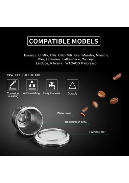 1 Kapsül 1 Kurcalama Stili Nespresso Makinesi Için Icafilas Yeniden Kullanılabilir Kahve Filtresi, Nospresso Için Tamperli Paslanmaz Çelik Kapsül (Yurt Dışından) indirimleri