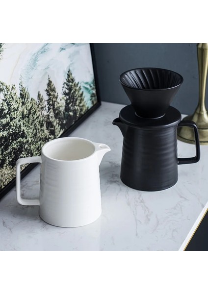 Beyaz Filtre Stili Seramik Kahve Damlatıcı Kahve Damlama Filtresi Pot Kalıcı Kahve Makinesi Üzerine Dökün, Filte Için Ayrı Standlı 500ML (Yurt Dışından) fiyatları