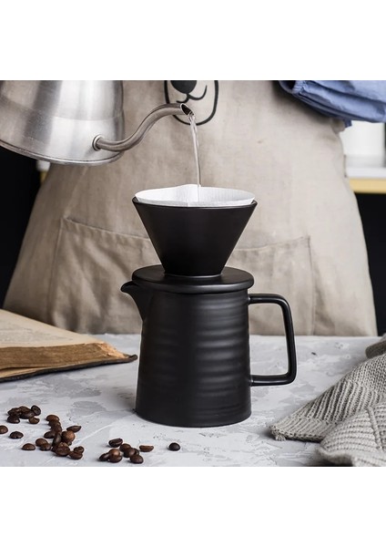 Beyaz Filtre Stili Seramik Kahve Damlatıcı Kahve Damlama Filtresi Pot Kalıcı Kahve Makinesi Üzerine Dökün, Filte Için Ayrı Standlı 500ML (Yurt Dışından) fırsatları