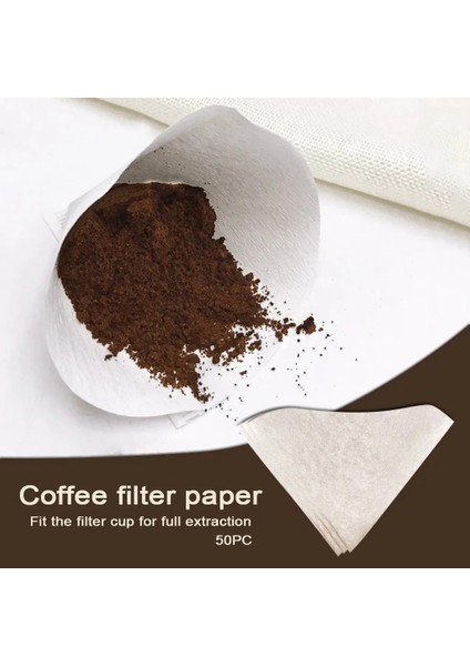 Beyaz Stil 50 Parça Ahşap El Damla Kağıt Kahve Filtresi Kahve Süzgeç Çanta Espresso Çay Demlik Aksesuarları Kahve Bira V60 Filte #3 (Yurt Dışından) fiyatları