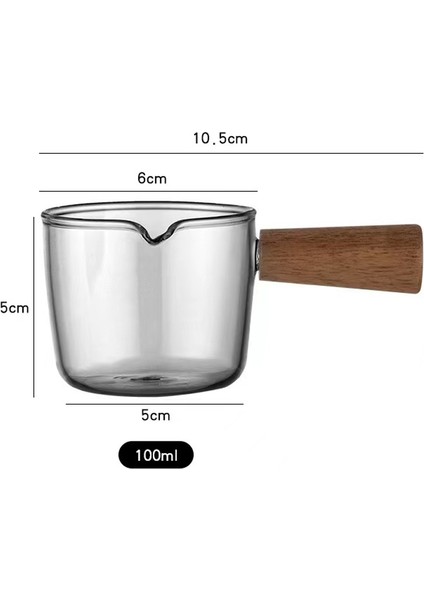 100 ml Tarzı Mini Cam Süt Fincan Küçük Kahve Fincanı Süt Sürahi Kreması Sürahi Ahşap Saplı Espresso Shot Cam Mutfak Sos Fincanı Sos Teknesi (Yurt Dışından)