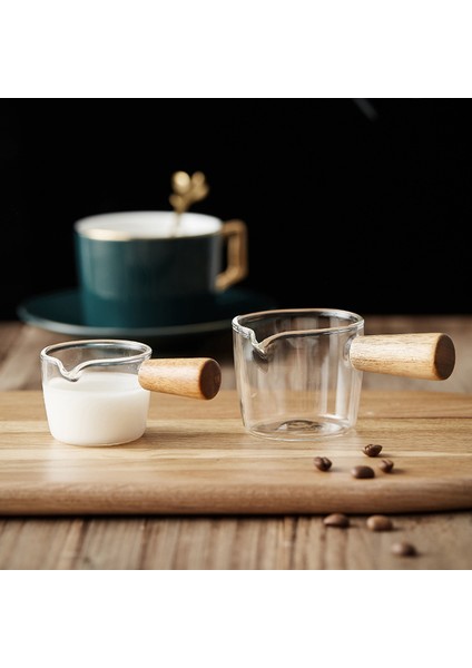 100 ml Tarzı Mini Cam Süt Fincan Küçük Kahve Fincanı Süt Sürahi Kreması Sürahi Ahşap Saplı Espresso Shot Cam Mutfak Sos Fincanı Sos Teknesi (Yurt Dışından) fiyatları