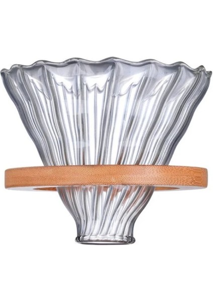 STIL03 Stili Çilek Cezve Tarzı V60 Cam Ahşap 700MLML Kahve Damlatıcı ve Kahve Filtresi Yeniden Kullanılabilir Kahve Filtreleri Için Pot Seti (Yurt Dışından)