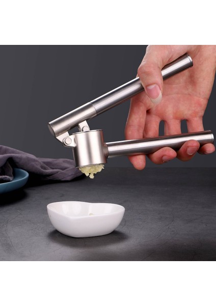 Bir Stil Sarımsak Presi Kırıcı Paslanmaz Çelik Kıyma Presi Ağır Hizmet Tipi Sağlam Sıkılması ve Temizlenmesi Kolay Patates Ezici Mutfak Aletleri (Yurt Dışından)