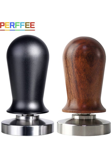 Siyah Dış MÜDAHALE-53MM Stili Kalibre Edilmiş Espresso Kahve Tamper 30LB Yaylı Elastik Kahve Sabotaj Alüminyumahşap Paslanmaz Çelik Kahve Tozu Çekiç (Yurt Dışından)