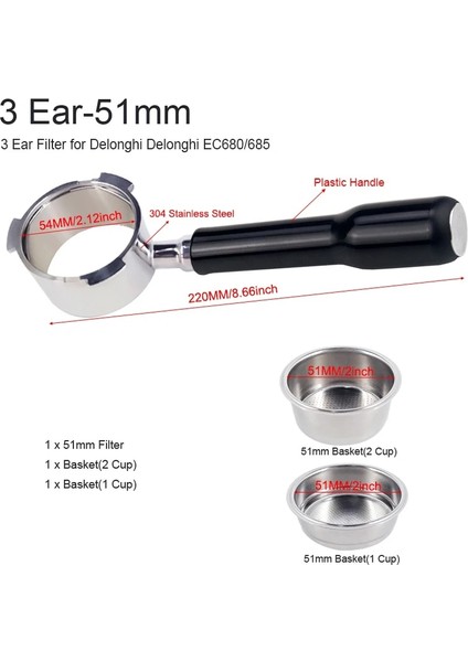3kulak 51MM Filtre P2 Stili Distribütör Tamper Mat Tutucu mm Kahve Standı Portafilter Kahve Tabanı Filtresi Barista Aksesuarları Kahve Filtreleri (Yurt Dışından)