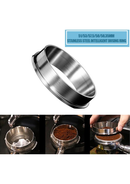 Gri Tarzı 58.35MM Paslanmaz Çelik Akıllı Dozaj Halkası Bira Kase Kahve Tozu Espresso Barista Huni Portafilter (Yurt Dışından) modelleri
