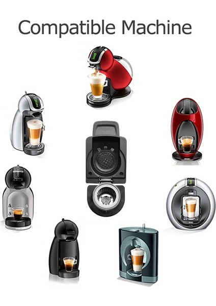 Nespresso Için Yeniden Kullanılabilir Kapsül Adaptörü Yeniden Kullanılabilir Kahve Makinesi Aksesuarları Kapsüller Dolce Gusto ile Uyumlu Dönüştürme (Yurt Dışından)