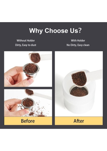 1 Takım Stili Nespresso Kahve Kapsülü Için Gıda Sınıfı Pp Sabotaj Dozaj Halkası Çok Fonksiyonel Presli Toz Dolum Cihazı Toz Anti-Sıçrama (Yurt Dışından) modelleri