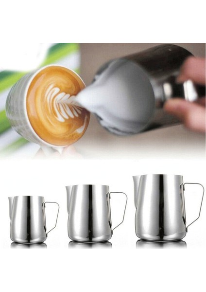 600ML Tarzı ml Süt Sürahileri Moda Paslanmaz Çelik Süt El Sanatları Süt Köpürtme Sürahi Kahve Latte Köpürtme Sanat Sürahi Sürahi Kupa Bardak (Yurt Dışından)