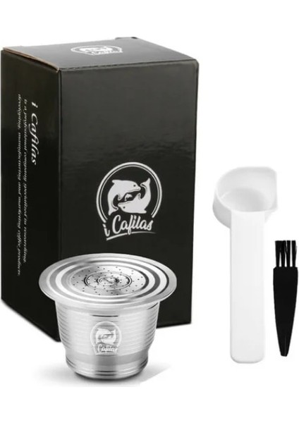 Şerit Capulses Stili Icafilass Paslanmaz Çelik Nespresso Için Yeniden Kullanılabilir Kapsül Presli Kahve Sabotaj Doldurulabilir Oksitlenebilir Kahve Pod Filtreleri (Yurt Dışından)