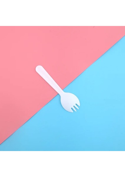 Beyaz Stil Paketleme Et Tek Kullanımlık Plastik Kaşık Çatallar Kek Dondurma Salatası Meyve Tatlı Çorbası Çay Kahve Partisi Kek Pişirme Dükkanı Malzemeleri (Yurt Dışından)