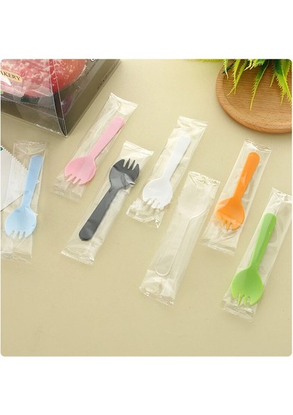 Beyaz Stil Paketleme Et Tek Kullanımlık Plastik Kaşık Çatallar Kek Dondurma Salatası Meyve Tatlı Çorbası Çay Kahve Partisi Kek Pişirme Dükkanı Malzemeleri (Yurt Dışından) indirimleri