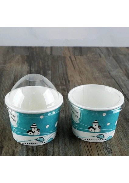 Sadece Kapak Stili 8.5CM50 Adet 50 Adet Kağıt Bardak Doğum Günü Partisi Iyilik Tatlı Kapaklı Bardak Yüksek Li Karikatür Dondurma Kase 200ML Küçük Yuvarlak Tek Kullanımlık (Yurt Dışından)