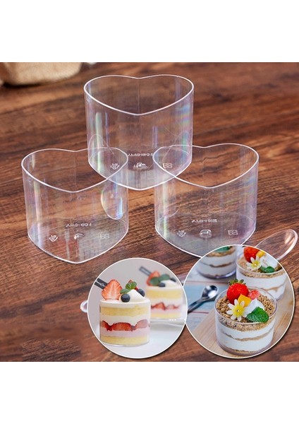 F Stili 10 Parça Tek Kullanımlık Plastik Mousses Tatlı Bardağı Parti Dekorasyonu Için Şeffaf Trapez Gıda Kek Konteyneri (Yurt Dışından)