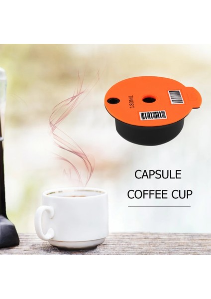 Turuncu Tarzı 60ML Kahve Makinesi Yeniden Kullanılabilir Kapsül Kahve Fincanı Filtre Sepetleri Bosch-S Tassimo Cafe Mutfak Aletleri Için Pod ve Kaşık Fırçası (Yurt Dışından)