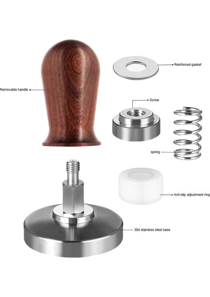 58MM Gümüş Yüzük Stili Kahve Sabotaj Paslanmaz Çelik Esneklik Ayarlanabilir Basınç Sabotaj Çekiç Kahve Gereçleri Portafilter Kahve Aksesuarları (Yurt Dışından) modelleri