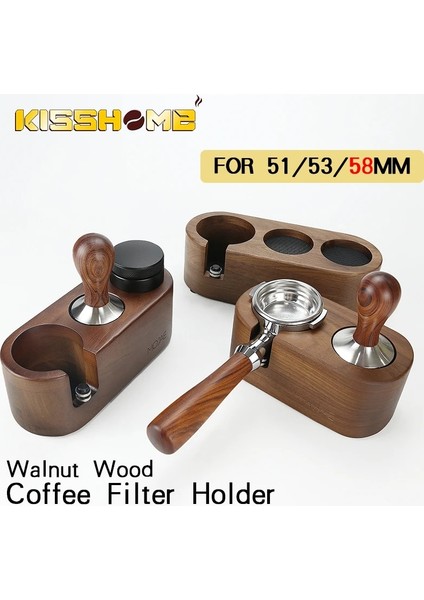 58 mm Kurcalama 1 Adet Tarzı Kahve Filtre Tutucu Sabotaj Standı Kayın Ceviz Ahşap Espresso Distribütör Mat Taban Raf Barista Aksesuarları Için (Yurt Dışından) fırsatları