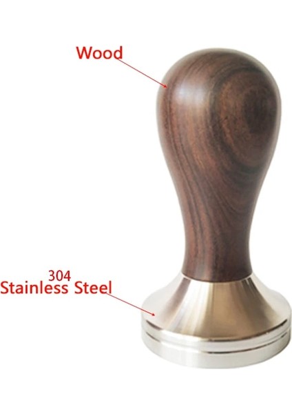 Zong Tamper Stili 58 mm Paslanmaz Çelik Taban Ahşap Saplı Sabotaj Kahve Tozu Çekiç Kahve Aksesuarları (Yurt Dışından)