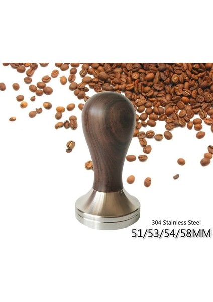 Zong Tamper Stili 58 mm Paslanmaz Çelik Taban Ahşap Saplı Sabotaj Kahve Tozu Çekiç Kahve Aksesuarları (Yurt Dışından) modelleri