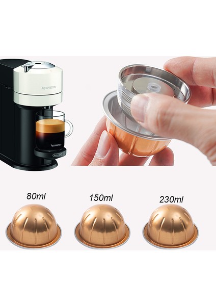 2 Adet Tarzı Yalnızca Nespresso Vertuo Next Vertuoline Yeniden Kullanılabilir Paslanmaz Çelik Kapsül Doldurulabilir Kahve Filtresi ve Orijinal Kapsül ile Kullanım Için (Yurt Dışından) indirimleri