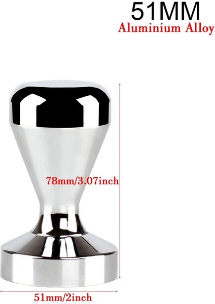 Alüminyum 51MM Stili 51 mm Gıda Sınıfı Malzeme Kahve Barista Espresso Düz Tamper Tabanı Şeffaf Gövde Alüminyum Kahve Pres Çekiç (Yurt Dışından)