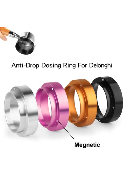Resim Stili Olarak 58 mm Recafımı mm Alüminyum Akıllı Megnetic Delonghi Dozaj Halkası Bira Kase Kahve Tozu Barista Huni Portafilter (Yurt Dışından)
