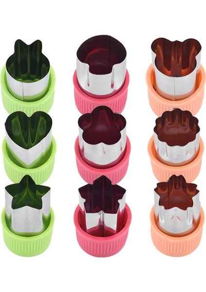 Q Tarzı Yıldız Kalp Şekli Sebze Kesici Plastik Saplı Taşınabilir Pişirme Araçları Paslanmaz Çelik Meyve Kesme Die Mutfak Aletleri (Yurt Dışından) indirimleri