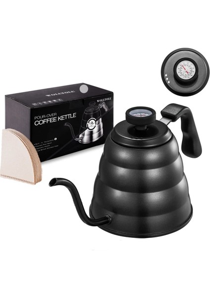 Açık Yeşil Tarzı Paslanmaz Çelik Filtreli Kahve Üzerine Dökün Kahve Kağıdı Tam Boynu Için Çaydanlık (Yurt Dışından)