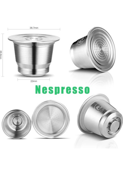 Turuncu Tarzı Icafilas Gıda Sınıfı Paslanmaz Çelik Yeniden Kullanılabilir Kapsül Nespresso Maker Için Kalıcı Kahve Pod Tutucu Kek Stencils Kahve Elek (Yurt Dışından)