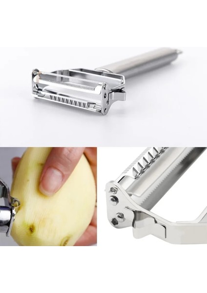 1 Adet Tarzı Paslanmaz Çelik Çok Fonksiyonlu Sebze Meyve Soyucu Jülyen Kesici Parçalayıcı Dilimleme Patates Salatalık Havuç Rende Mutfak Aracı (Yurt Dışından) modelleri