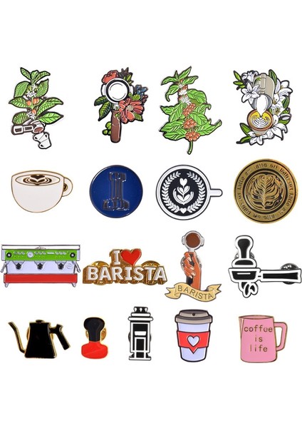 R Stili Espresso Barista Kahve Broş Mini Metal Retro Broş Güzel Rozet Cafe Hediye Kahve Doğum Günü Prerent Yarışma Hatıra (Yurt Dışından) fiyatları