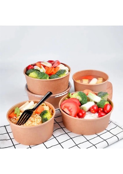 26 Oz Tarzı 20 Adet Kağıt Kapaklı Tek Kullanımlık Kraft Kağıt Kase Meyve Salatası Kasesi Kapakları Gıda Ambalaj Kapları Parti Şekerleri (16OZ 26OZ) (Yurt Dışından) fırsatları