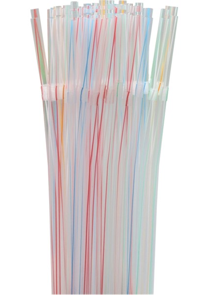 100 Adet Tarzı Lastic Içme Pipetleri 20CM Uzun Çok Renkli Dirsek Tek Kullanımlık Pipetler Doğum Günü Partisi Çok Renkli Rastgele Renkli Hasır (Yurt Dışından)