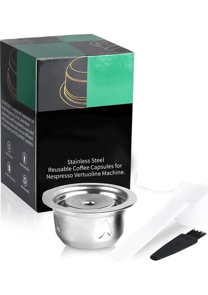 Açık Sarı Stil 80ML 2 In 1yeniden Kullanılabilir Vertuo Kahve Kapsülü Çelik Paslanmaz Metal Nespresso Vertuoline Plus Makinesi Için Krema Kahve Filtresi (Yurt Dışından)