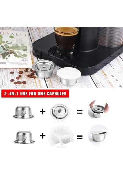 Açık Sarı Stil 80ML 2 In 1yeniden Kullanılabilir Vertuo Kahve Kapsülü Çelik Paslanmaz Metal Nespresso Vertuoline Plus Makinesi Için Krema Kahve Filtresi (Yurt Dışından) fiyatları