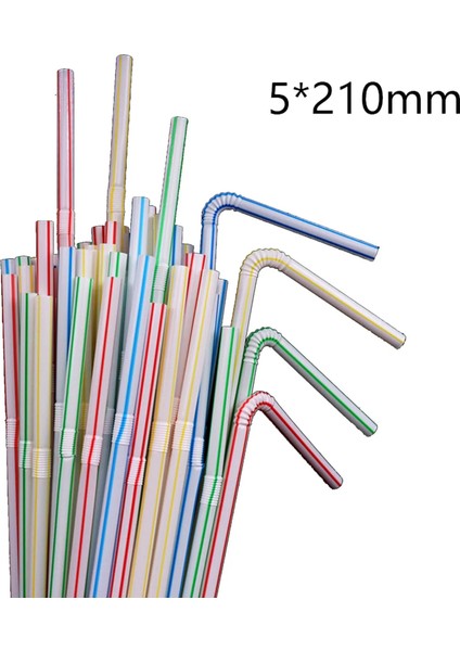 600 Adet Tarzı Tek Kullanımlık Pipetler Esnek Plastik Içme Pipetleri Floresan Pipetler Parti Bar Kulübü Dıy Içecek Hasır Bar Aksesuarları Pp (Yurt Dışından)
