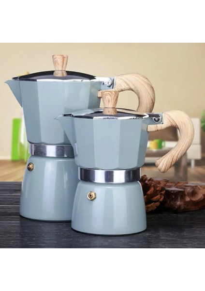 Lake Green 300ML Stili 150MLML Kahve Makinesi Alüminyum Italyan Tarzı Espresso Kahve Makinesi Soba Üst Tencere Su Isıtıcısı Drinkware Mutfak Aksesuarları (Yurt Dışından)