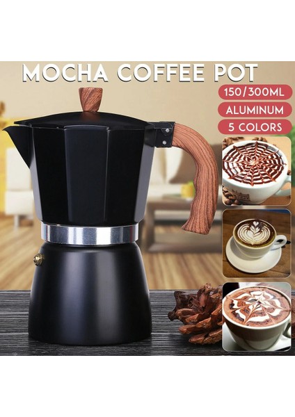 Lake Green 300ML Stili 150MLML Kahve Makinesi Alüminyum Italyan Tarzı Espresso Kahve Makinesi Soba Üst Tencere Su Isıtıcısı Drinkware Mutfak Aksesuarları (Yurt Dışından)
