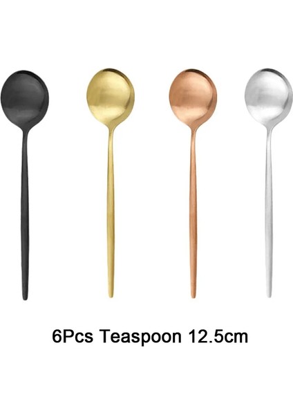 6 Adet Gümüş Tarzı 6 Adet Mat Renkli Çay Kaşığı Tatlı Dondurma Paslanmaz Çelik Kaşık Karıştırma Kahve Kaşığı Mutfak Aksesuarları Sofra Takımı (Yurt Dışından) indirimleri